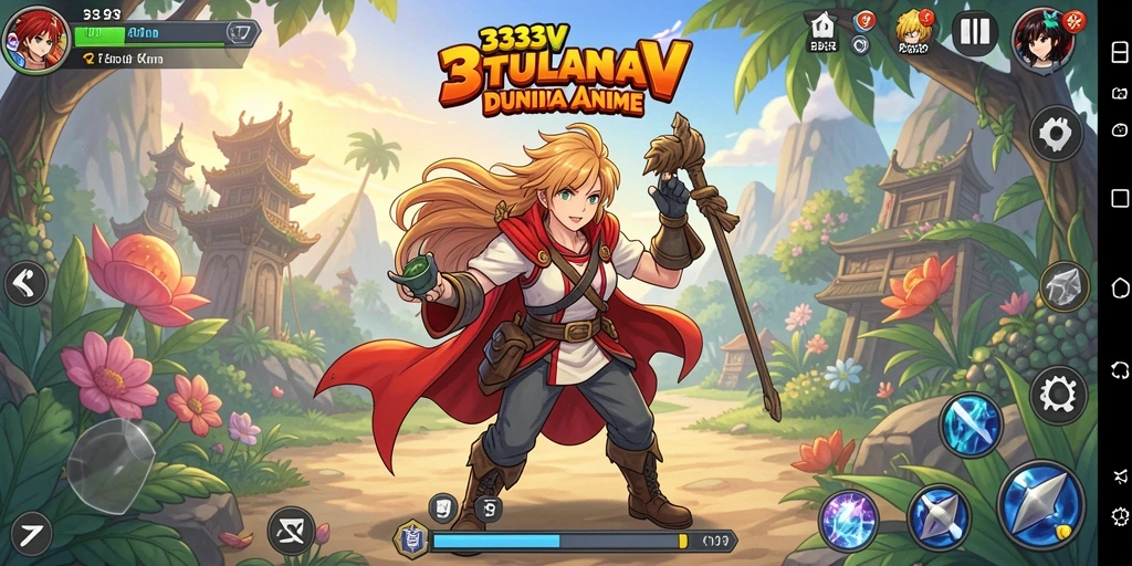 Tampilan gameplay menakjubkan penuh aksi Anime yang seru.