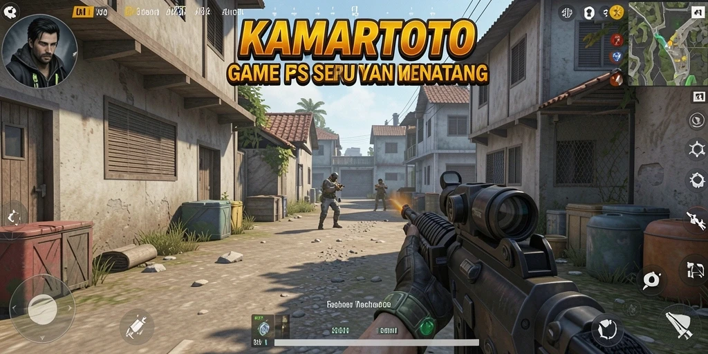 Screenshot gameplay KAMARTOTO dengan aksi tembak-menembak yang intens.