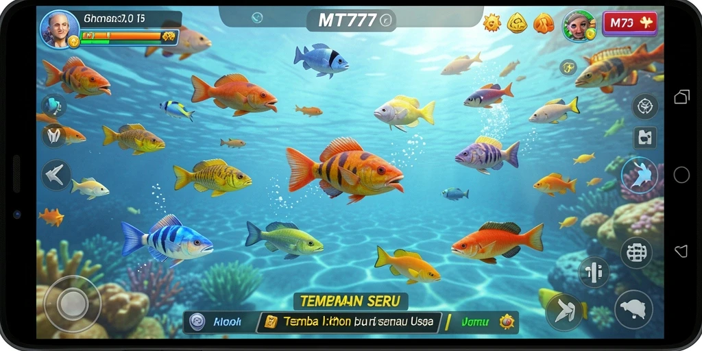 Screenshot gameplay MT777 yang menampilkan aksi tembak ikan yang seru.