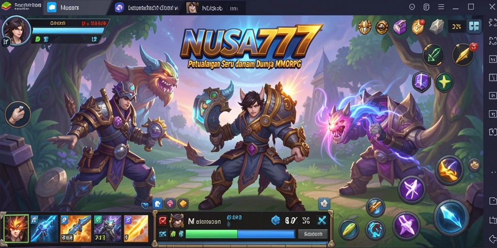 Tampilan gameplay seru dari NUSA777 dalam petualangan MMORPG.