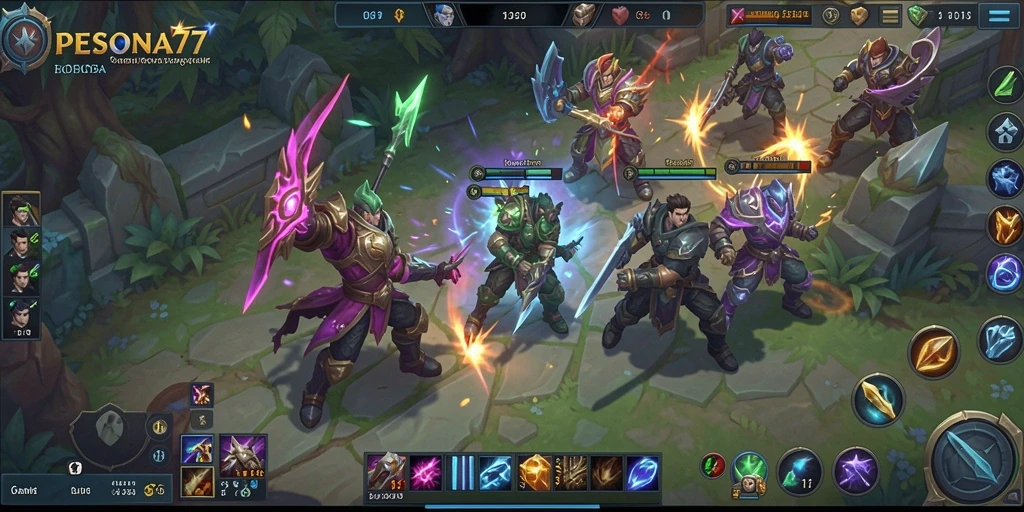 Gameplay seru dalam PESONA77 yang menampilkan pertarungan tim yang strategis.