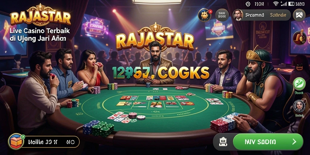 Tampilan gameplay Live Casino yang seru di RAJASTAR dengan dealer profesional.