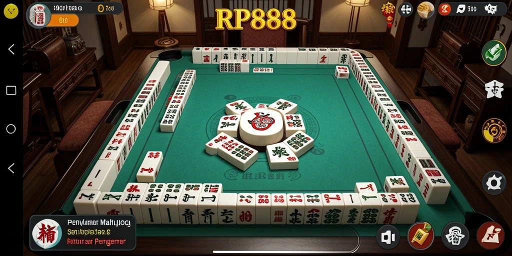 Tampilan gameplay menarik dari RP888 yang menampilkan elemen Mahjong.