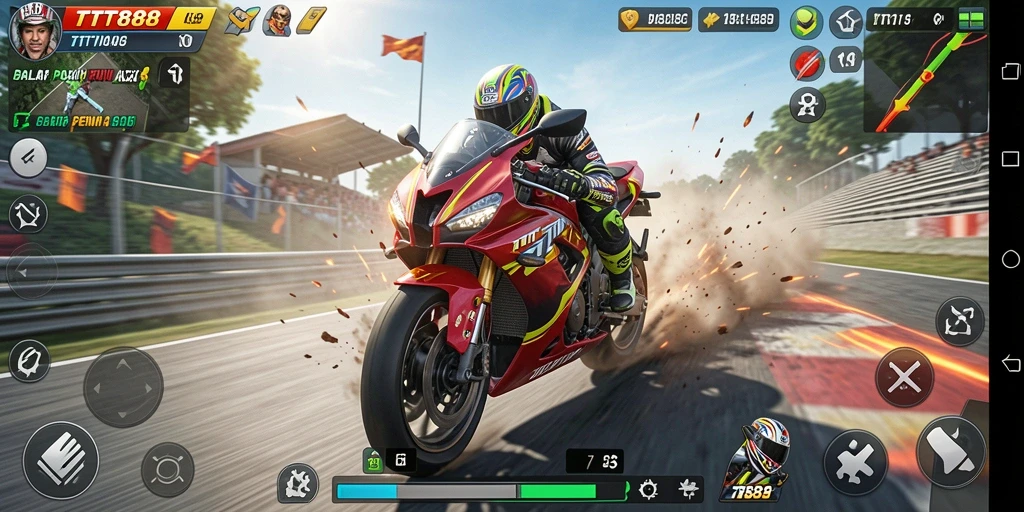 Gameplay seru dalam balap motor penuh aksi di TTT888.